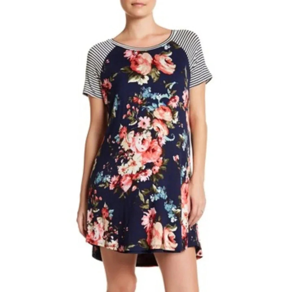 NEW*Pinkblush Stripeβ Raglan Sleeve Floral Dress